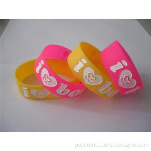 Debossed Silicone Energy Bracelet / 1 Inch Silicone Wristba